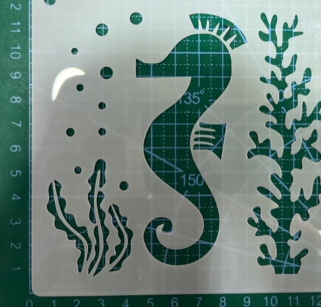 Mini Stencil Seahorse
